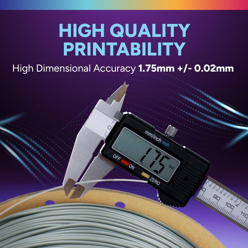 OVERTURE TPU High Speed Filament 1.75mm Flexible Roll, 95A Soft 3D Printer Filament, 1kg Spool (2.2 lbs), Fit Most FDM Printer (HS TPU Gray) - Image 5