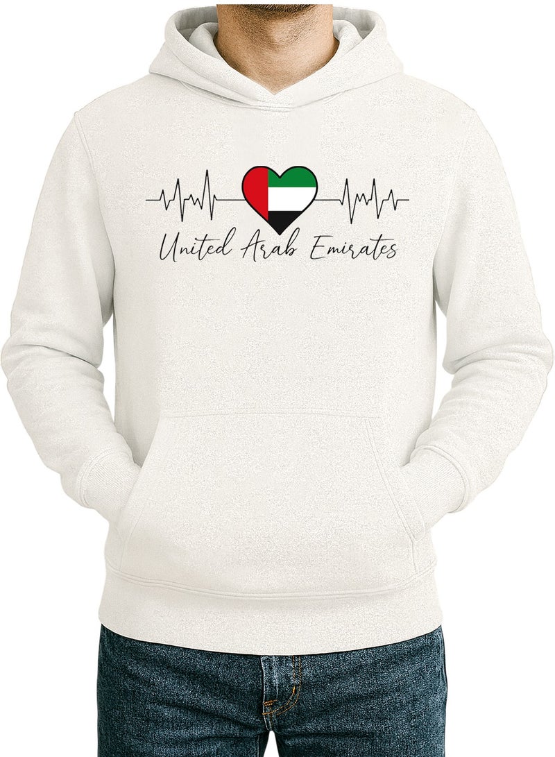 UAE Heartbeat Hoodie – United Arab Emirates Love Pulse Design | Unisex National Day Hoodie - Image 1