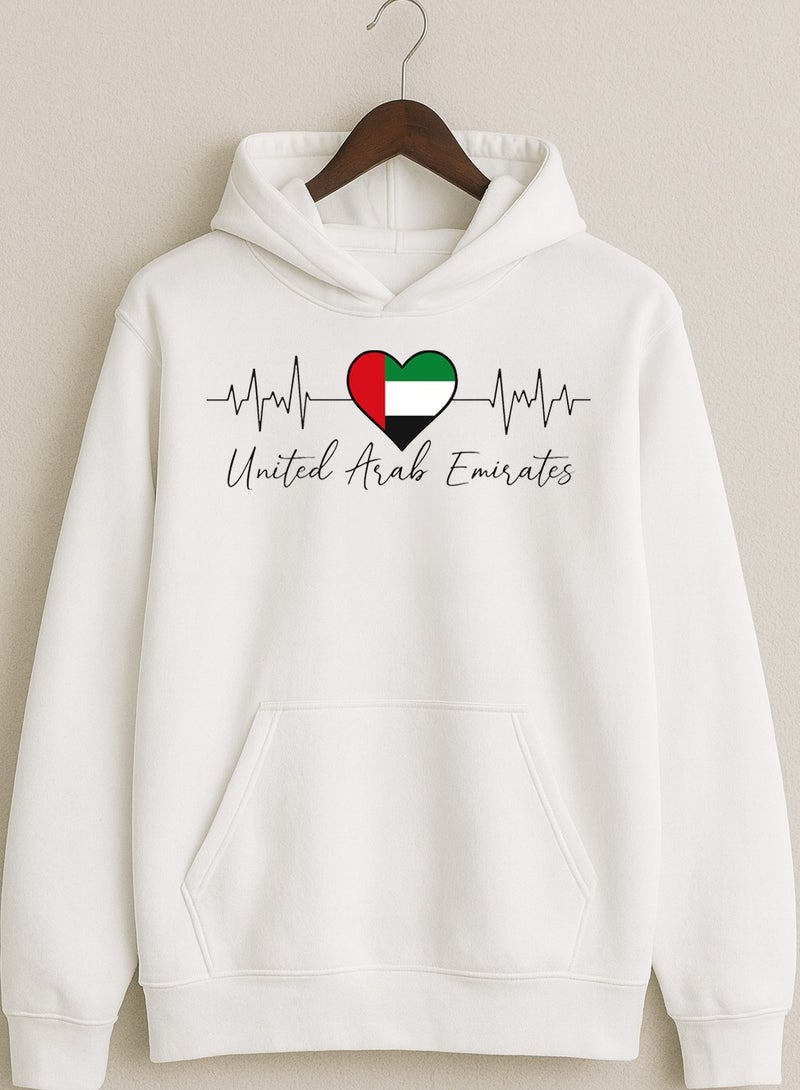 UAE Heartbeat Hoodie – United Arab Emirates Love Pulse Design | Unisex National Day Hoodie - Image 2