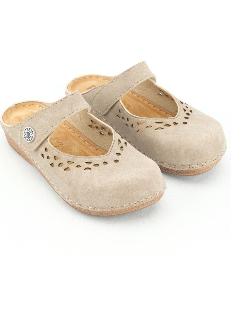 Gezer Summer Women's Inner Sole Leather Velcro Slippers  - Image 3