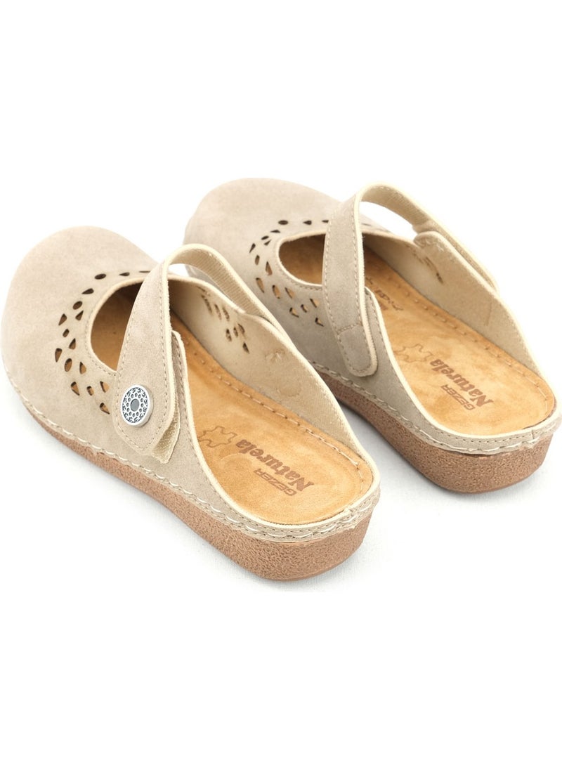 Gezer Summer Women's Inner Sole Leather Velcro Slippers  - Image 4