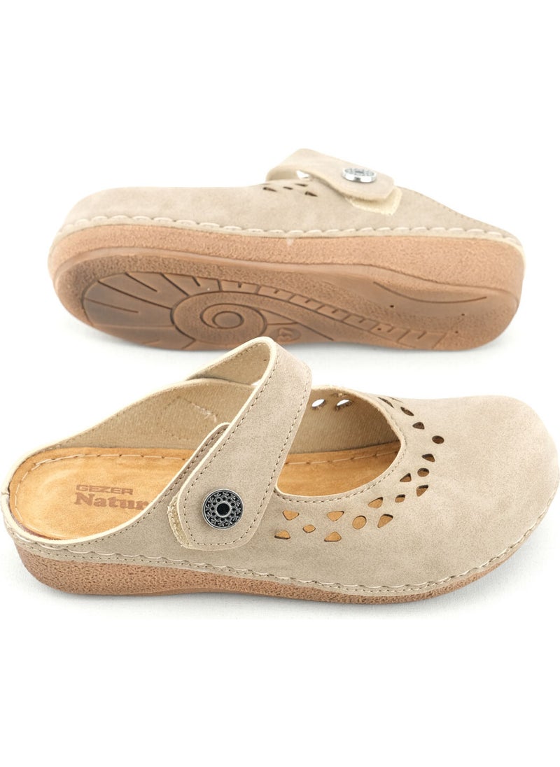 Gezer Summer Women's Inner Sole Leather Velcro Slippers  - Image 5