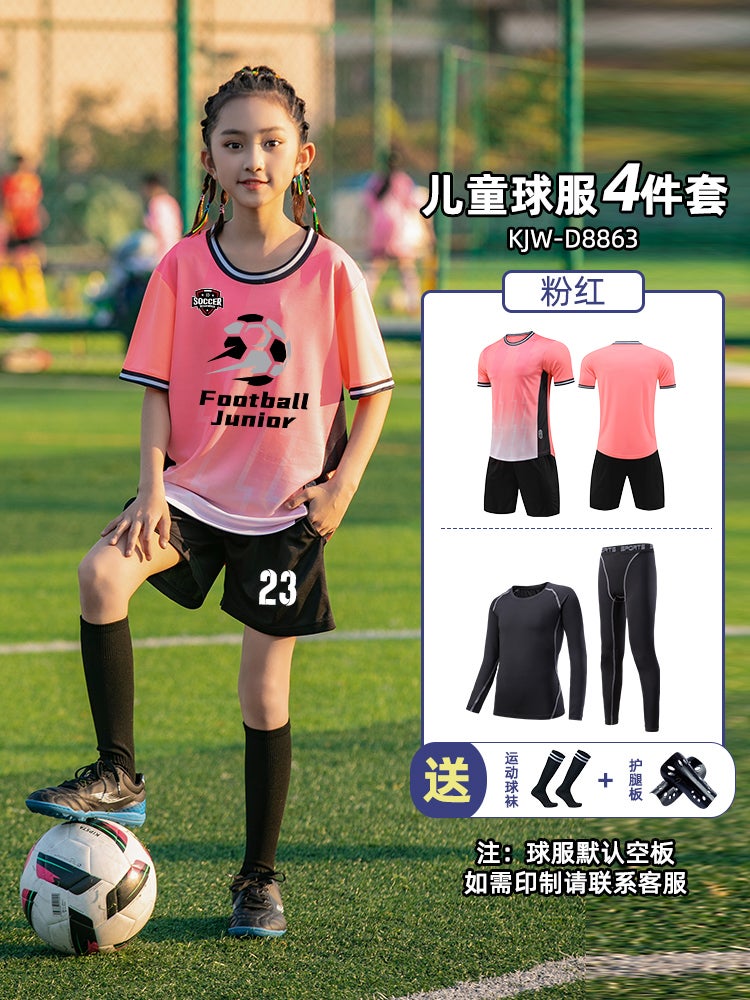 Children'S Football Clothes Suit Boys' Long Sleeve Training Clothes Girls' Team Clothes Primary School Students' Sports Jersey Printing - Image 1