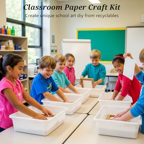 Aboofx Paper Making Kit, A5 & A6 Size Paper Making Screen Frame Kit, Wooden Mold and Deckle with Mesh, Absorbent Papers, Sponge and Confetti, DIY Handmade Papers Making Supplies Gift for Craft Lovers - Image 2
