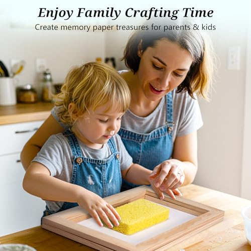 Aboofx Paper Making Kit, A5 & A6 Size Paper Making Screen Frame Kit, Wooden Mold and Deckle with Mesh, Absorbent Papers, Sponge and Confetti, DIY Handmade Papers Making Supplies Gift for Craft Lovers - Image 5