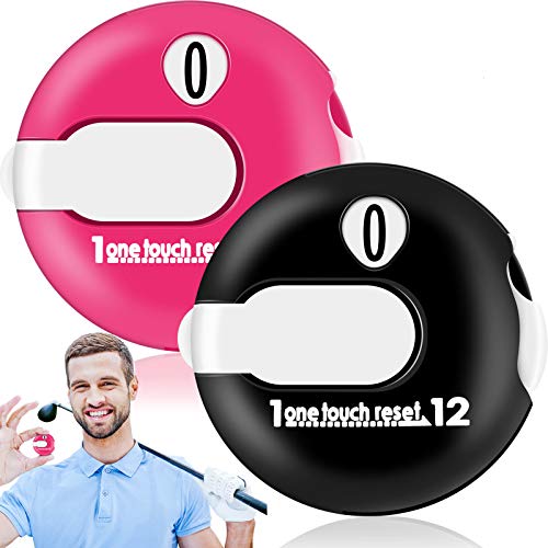 Weewooday 2 Pieces Golf Score Counter Golf Stroke Counter Golf Counter Clicker with One Touch Reset for Golf Game Scorekeeper Outdoor Activities Sport (Black and Red) - Image 1