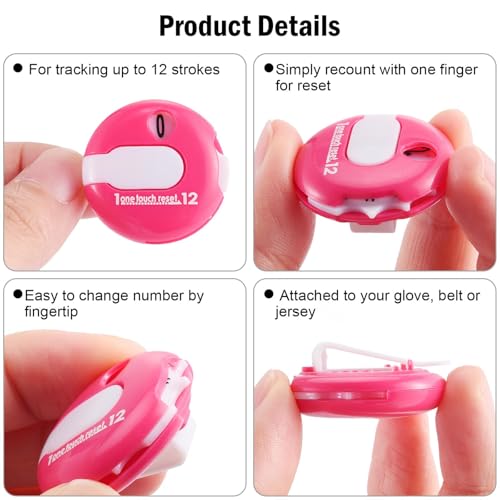 Weewooday 2 Pieces Golf Score Counter Golf Stroke Counter Golf Counter Clicker with One Touch Reset for Golf Game Scorekeeper Outdoor Activities Sport (Black and Red) - Image 3