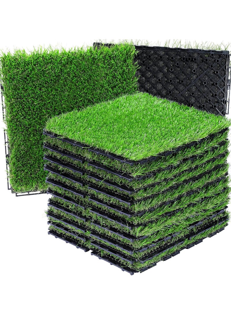 LINGWEI Premium Artificial Grass Tiles - Interlocking Indoor & Outdoor Grass Mats, Weatherproof & Eco-Friendly, Perfect for Balcony, Patio, Play Area & Garden Decor  - Image 2