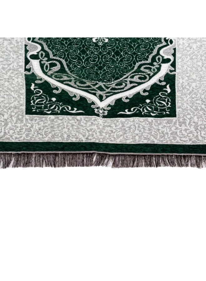 سندس سجادة صلاة قطن طبيعي مع علبة سفر أنيقة خفيفة الوزن، و مسبحه، مثالية للمنزل والسفر وهدية راقية مميزة بلون اخضر - Image 3