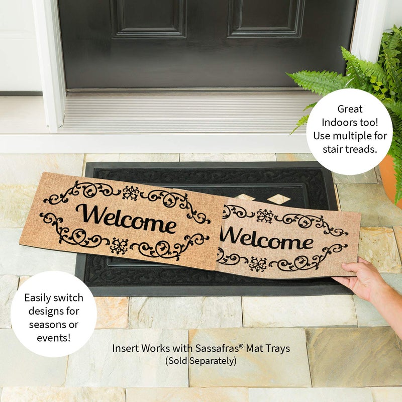Evergreen Flag Evergreen Sassafras Welcome Scroll Interchangeable Entrance Doormat | Indoor and Outdoor | 22-inches x 10-inches | Non-Slip Backing | All-Season | Low Profile | Home D?cor - Image 3