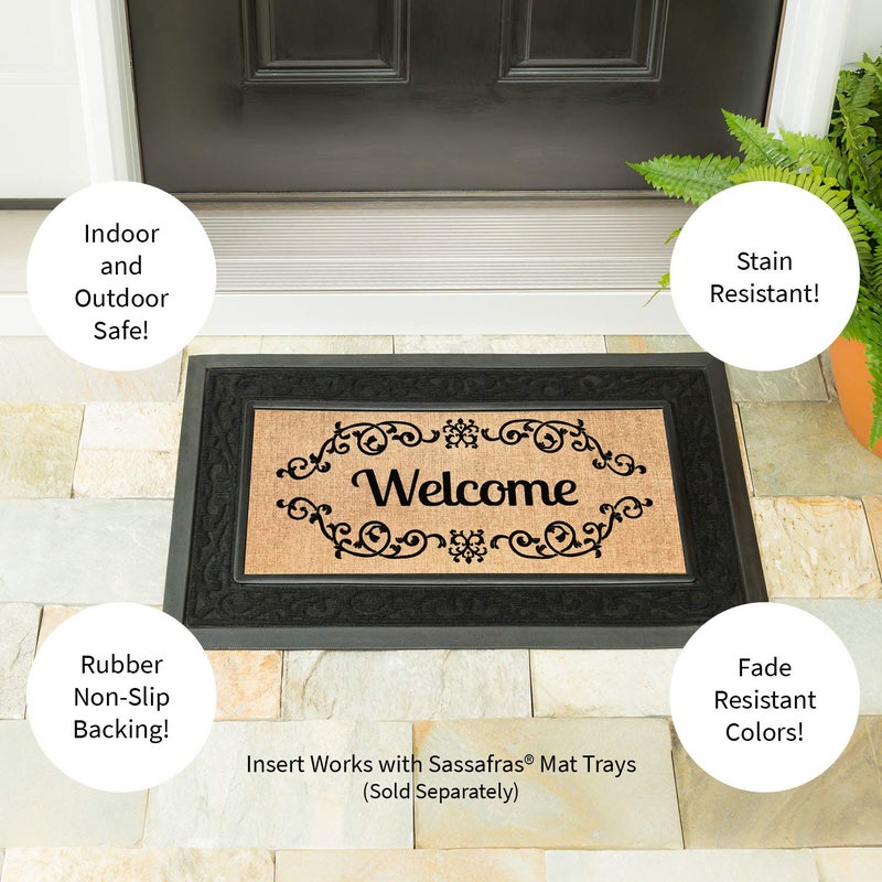 Evergreen Flag Evergreen Sassafras Welcome Scroll Interchangeable Entrance Doormat | Indoor and Outdoor | 22-inches x 10-inches | Non-Slip Backing | All-Season | Low Profile | Home D?cor - Image 4