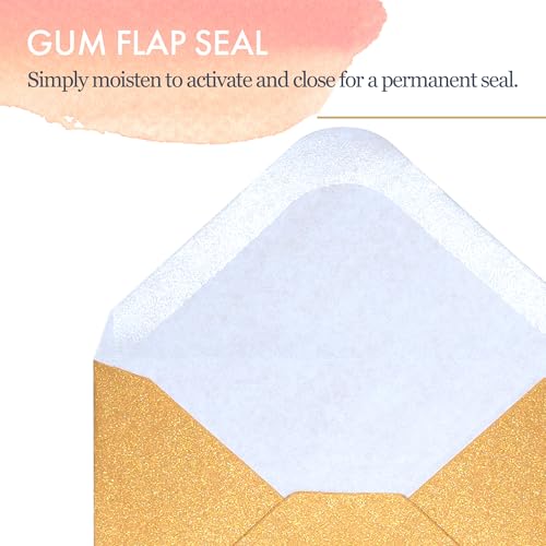 MATICAN Gift Card Envelopes - 100-Count Mini Envelopes, Paper Business Card Envelopes, Bulk Tiny Envelope Pockets for Small Note Cards, Gold, 4 x 2.7 Inches - Image 5