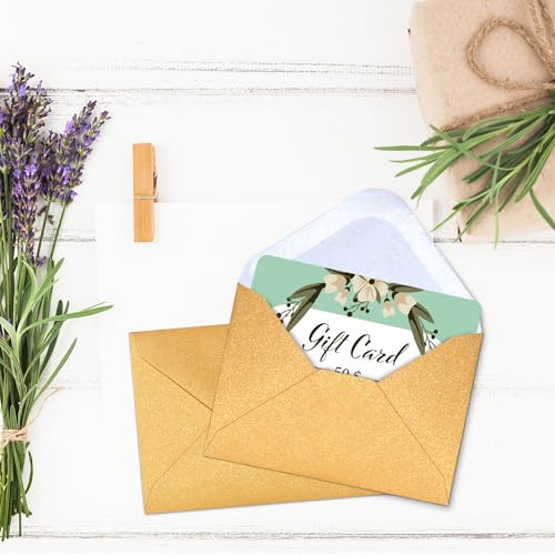 MATICAN Gift Card Envelopes - 100-Count Mini Envelopes, Paper Business Card Envelopes, Bulk Tiny Envelope Pockets for Small Note Cards, Gold, 4 x 2.7 Inches - Image 3