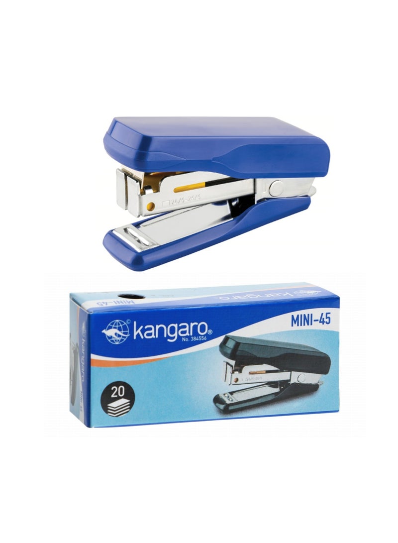 Kangaro 1-Piece Mini-45 Small Size Stapler With 20 Sheet Capacity  - Image 1