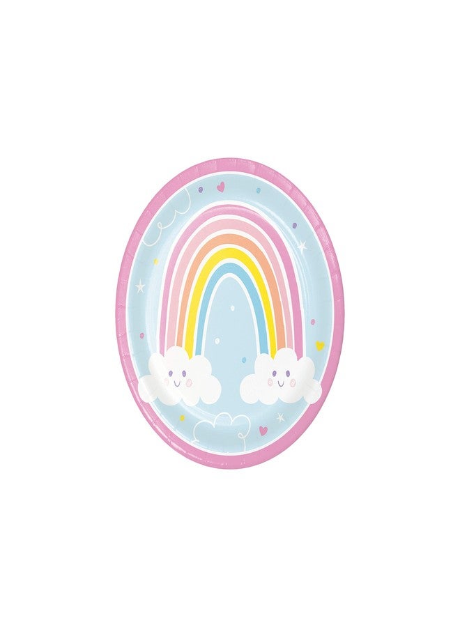CREATIVE CONVERTING Happy Rainbow Paper Plates, 8 ct - Image 1