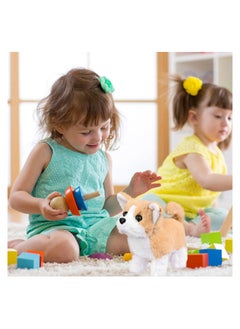 Excefore Plush Interactive Toy Electronic Pet Plush Golden Retriever Toy Puppy Electronic Interactive Pet Dog Can Walking Barking Tail Wagging Stretching Companion Animal for Kids (Pastoral Dog)  - Image 4