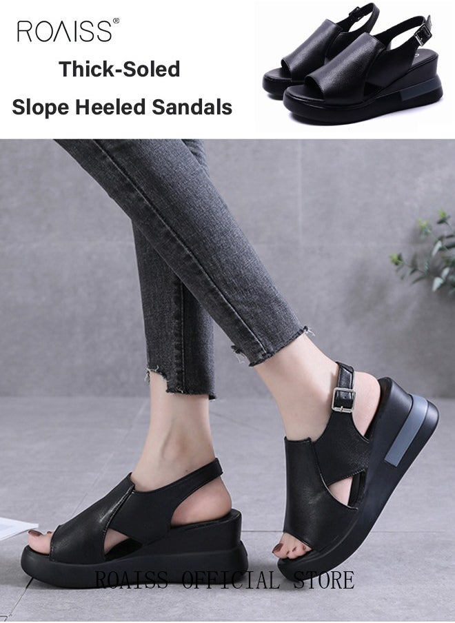 Thick Bottom Wedge Sandals Women's New Summer High-Heeled Fish Mouth Women's Shoes Soft Leather Buckle Open Toe Raised Platform Shoes - pzsku/ZB32809C6C43325CF3C66Z/45/_/1696731141/3f6c8fda-4670-413d-909d-4c8e62bf449c