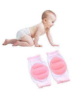 BabyGo Baby Knee Pads 1 Pairs Elastic Antislip Breathable Protector For Crawling (Pink)  - Image 3