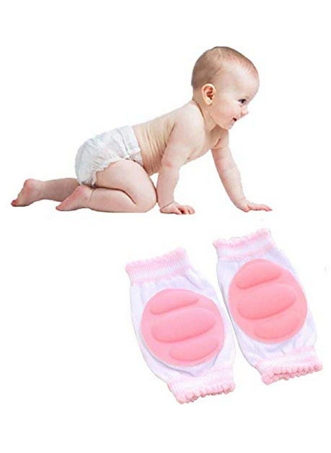 BabyGo Baby Knee Pads 1 Pairs Elastic Antislip Breathable Protector For Crawling (Pink)  - Image 3