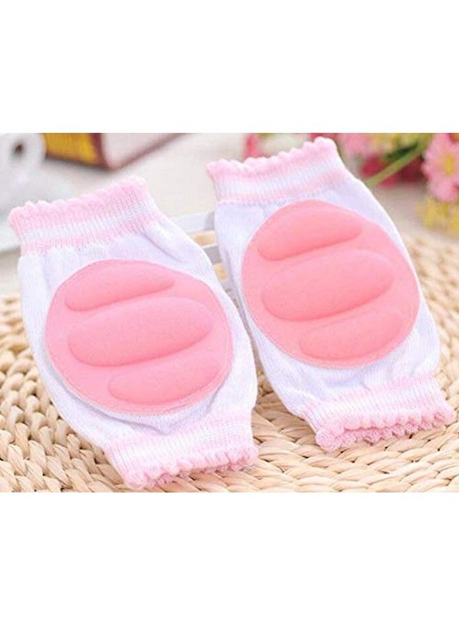 Baby Knee Pads 1 Pairs Elastic Antislip Breathable Protector For Crawling (Pink)