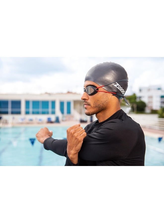 ZOGGS Zoggs Silicone Swim Cap, One Size, Black  - Image 5