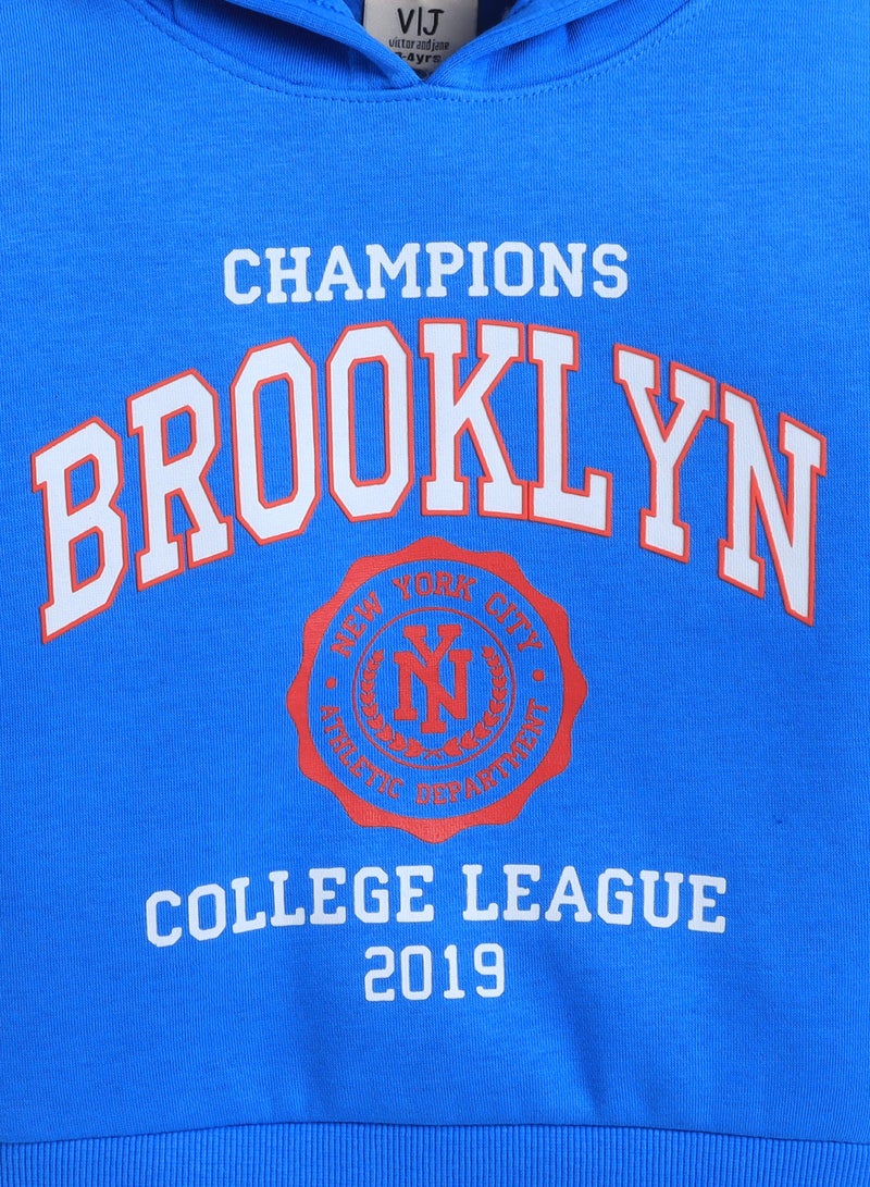 فكتور اند جين هودي كلية بروكلين أزرق للأولاد - Image 3