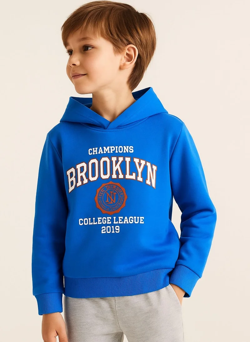 victor and jane Boys' Blue Brooklyn College Hoodie