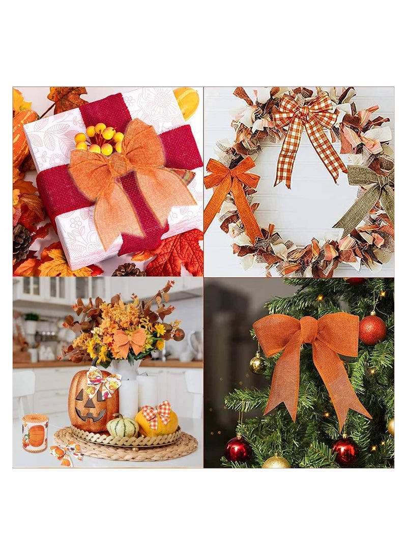 SYOSI 2 Rolls Burlap Fabric Craft Ribbon, Burlap Roll Ribbon, Natural Jute Fabric Crafts Ribbon for Wedding Gifts Burlap Fabric DIY Packing Vintage Wedding Party Decoration, Colorful Satin Ribbon (5m*6cm) - Image 3