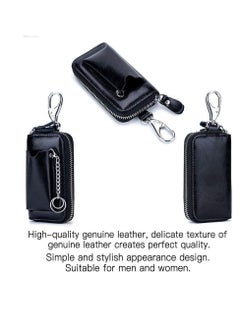Generic Car key Case, Leather Car Smart Key Fob Case, Portable Car Key Organizer Case, Keyring Zipper Bag, with Keychain,  for Men and Women  - Image 2