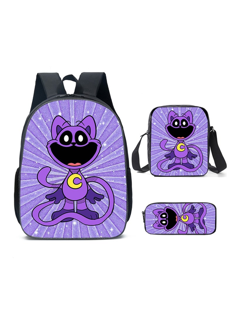 Smiling critters Children Backpack Daypack Schoolbag Teen Boys Girls School Book bag with Lunch Box Pen Case 3 in 1
