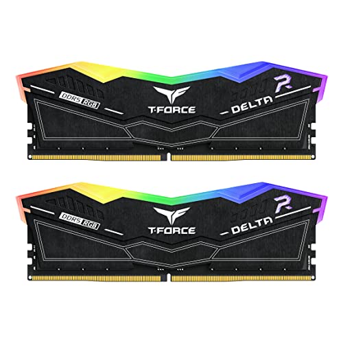 TEAMGROUP T-Force Delta RGB DDR5 Ram 48GB (2x24GB) 8000MHz PC5-64000 CL38 M-DIE Desktop Memory Module Ram for 600 700 Series Chipset XMP 3.0 Ready Black - FF3D548G8000HC38EDC01 - Image 1