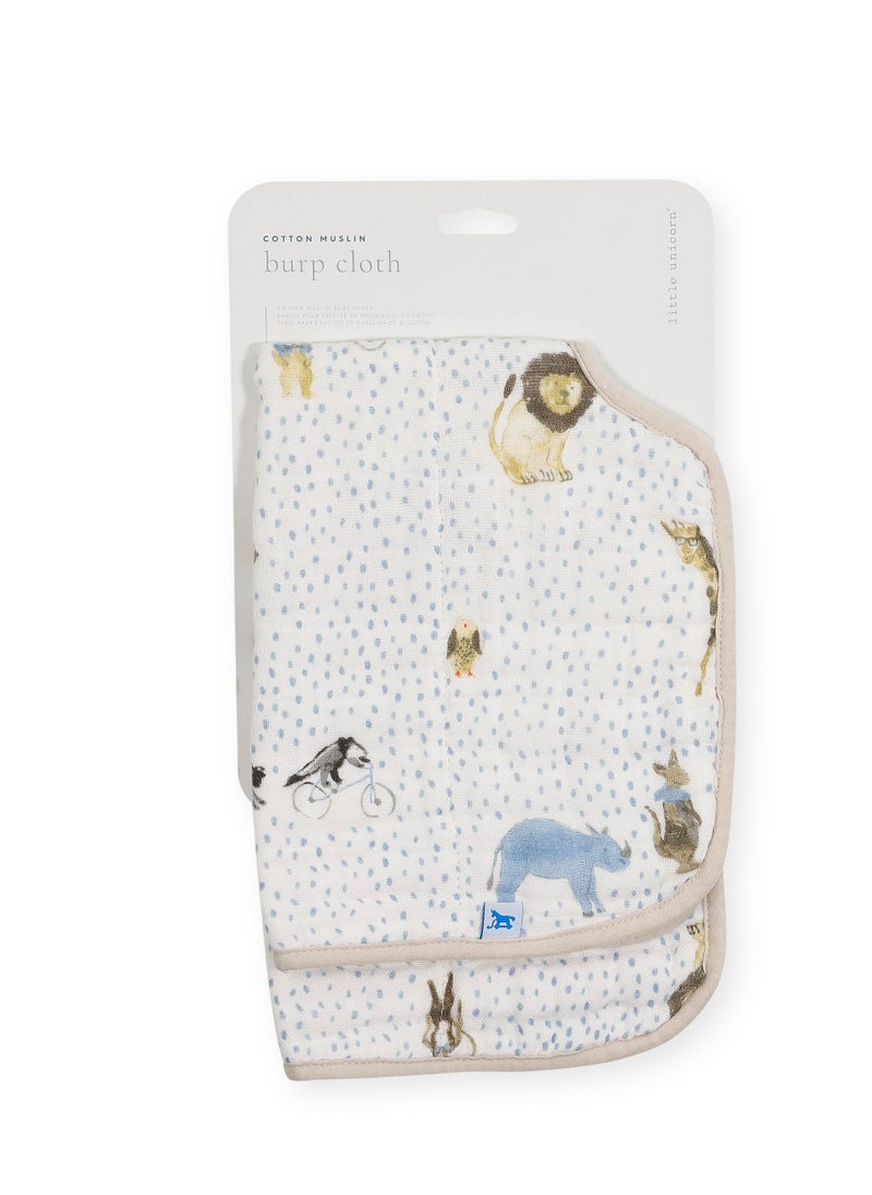 little unicorn - Cotton Muslin Burp Cloth Party Animals - Image 1