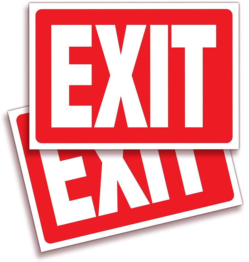 iSYFIX iSYFIX Exit Signs Stickers  2 Pack 10x7 Inch  Premium SelfAdhesive Vinyl Laminated for Ultimate UV Weather Scratch Water and Fade Resistance Indoor and Outdoor 
