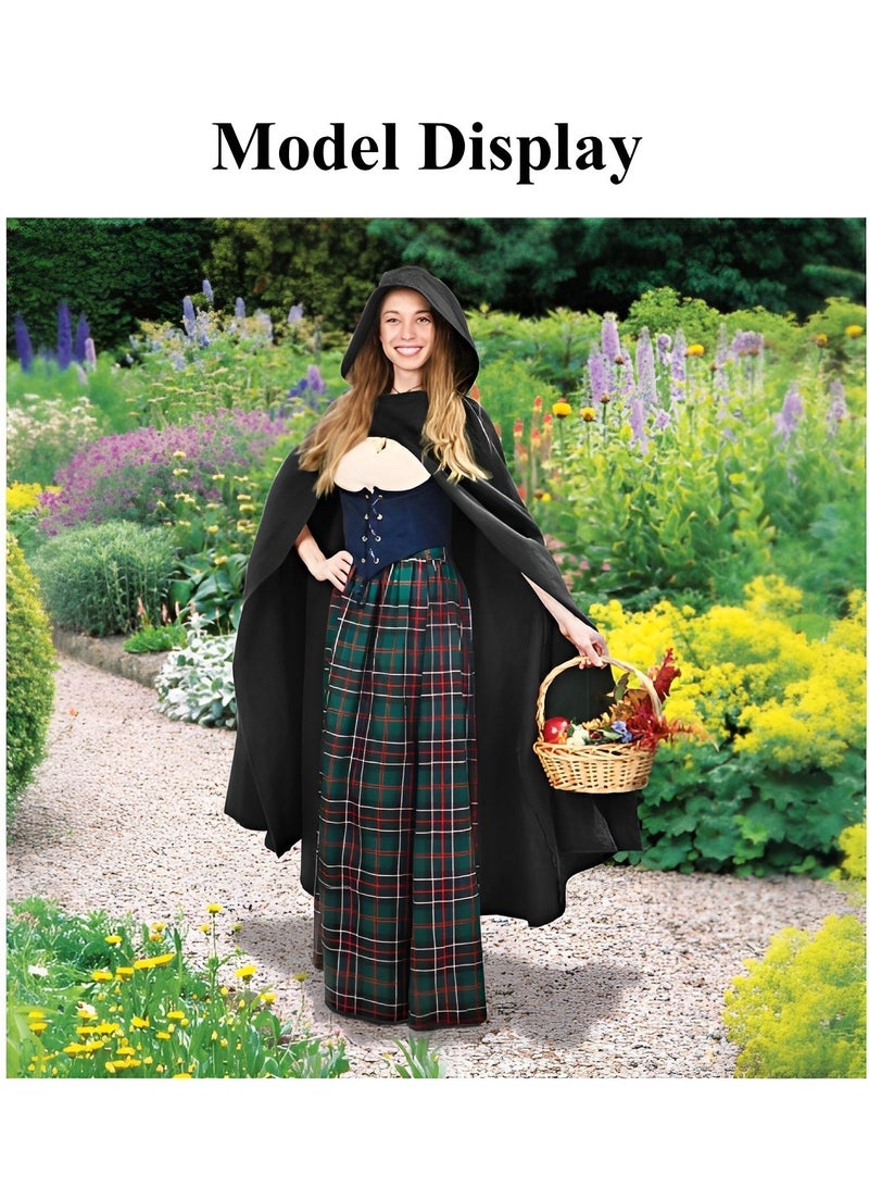 Halamodo عباءة رداء بقلنسوة للرجال، زي تنكري رائع بطول كامل، عباءة بقلنسوة، عباءة للحفلات التنكرية - Image 3