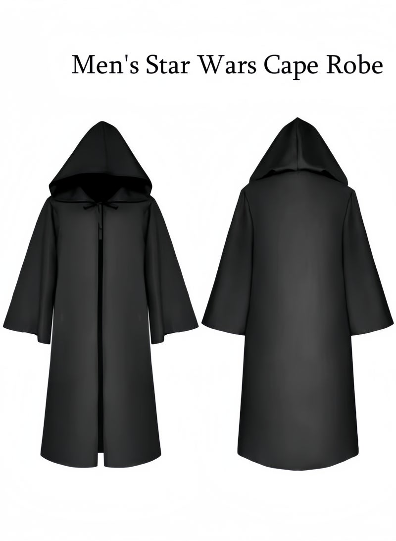 Halamodo عباءة رداء بقلنسوة للرجال، زي تنكري رائع بطول كامل، عباءة بقلنسوة، عباءة للحفلات التنكرية - Image 1