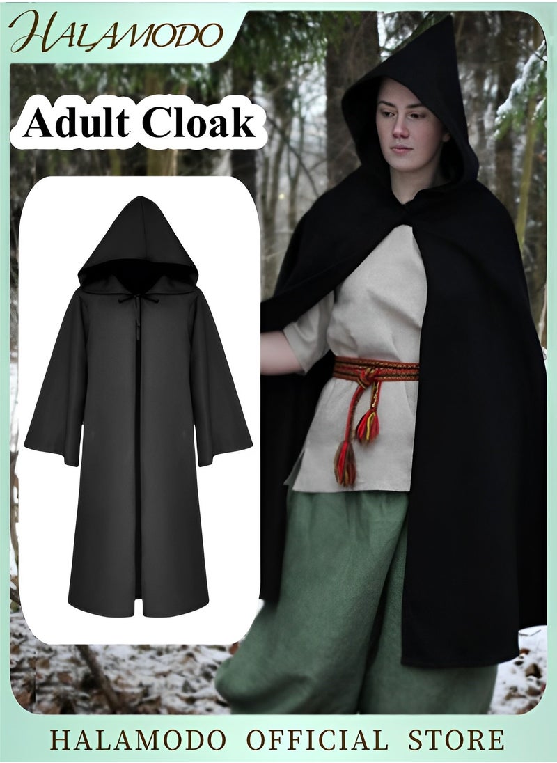 HALAMODO - Men's Star Wars Cape Hooded Robe Cloak Knight Fancy Cool Cosplay Costume Full Length Hooded Cloak Cosplay Party Cloak - Image 1