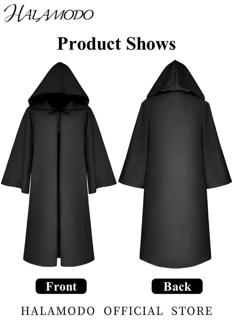 HALAMODO - Men's Star Wars Cape Hooded Robe Cloak Knight Fancy Cool Cosplay Costume Full Length Hooded Cloak Cosplay Party Cloak - Image 1