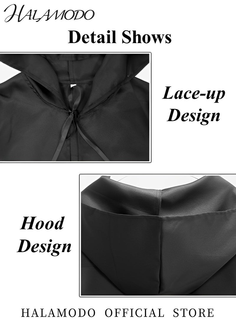HALAMODO - Men's Star Wars Cape Hooded Robe Cloak Knight Fancy Cool Cosplay Costume Full Length Hooded Cloak Cosplay Party Cloak - Image 1