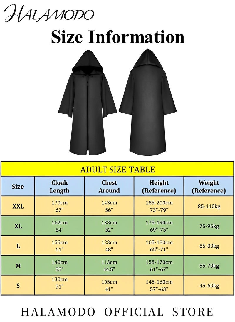 HALAMODO - Men's Star Wars Cape Hooded Robe Cloak Knight Fancy Cool Cosplay Costume Full Length Hooded Cloak Cosplay Party Cloak - Image 1