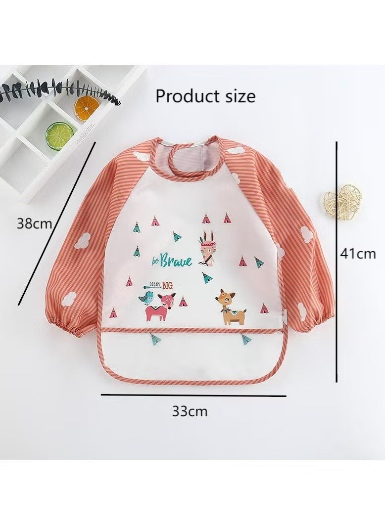 3 Pack Infant Toddler Baby Waterproof Sleeved Bib Art Smock Apron 1 - 4 Years - Image 2