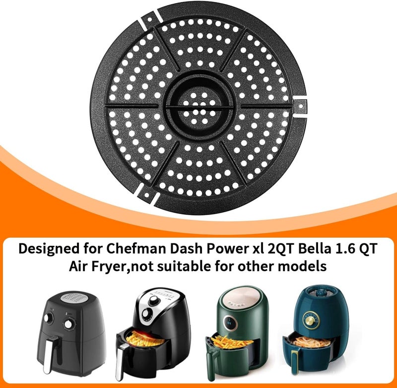 GXF All territory compatible build Air Fryer Replacement Parts, Round 2QT Non-Stick Air Fryer Grill Plate Tray Rack with Rubber Feet, Grill Pan Crisper Plate for Air Fryer Accessories Fit for Power Dash Chefman etc, Dishwasher Safe Space saving - Image 3