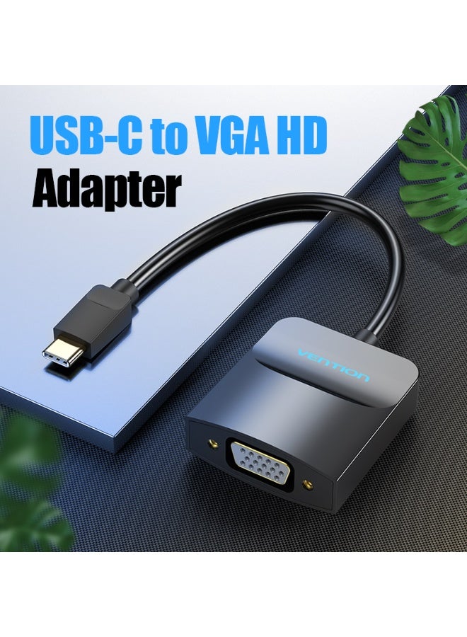 VENTION Type-C to VGA Adapter 0.15M Black ABS Type Model # TDDBB - Image 2
