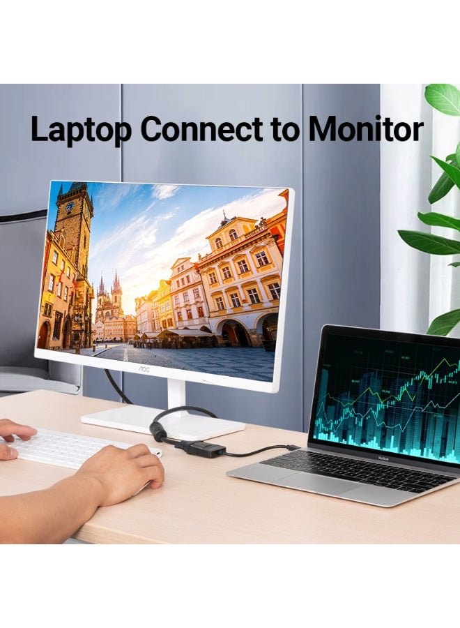 VENTION Type-C to VGA Adapter 0.15M Black ABS Type Model # TDDBB - Image 4