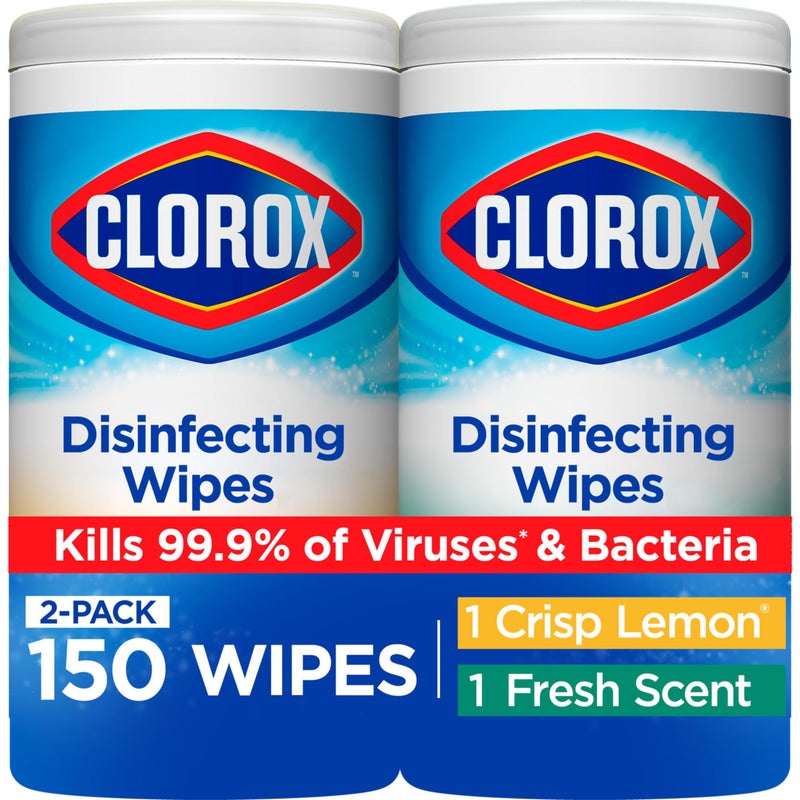 Clorox Disinfecting Wipes Value Pack, Bleach Free Cleaning Wipes, 75 Count Each, Pack of 2, Packaging May Vary - Image 1