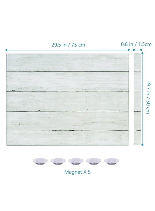 Aitakatta Wooden Planks Print Magnetic Surface Dry Erase Board, 30 x 20 inches Decorative White Board for Wall with Design, Frameless Dry Erase Board for Wall（Plank,5075,1pc） - Image 2