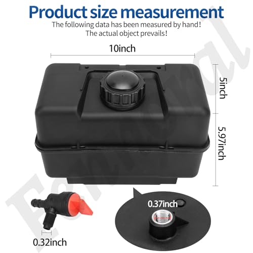 Fennoral 691993 Fuel Tank - 4 Quart Plastic Gas Tank & Cap Compatible with B&S Remote Mounting for Lawn and Garden Equipment Engines and for Remote Mounting, Some Specific Snow Blower, Tiller, Log Splitter - Image 2
