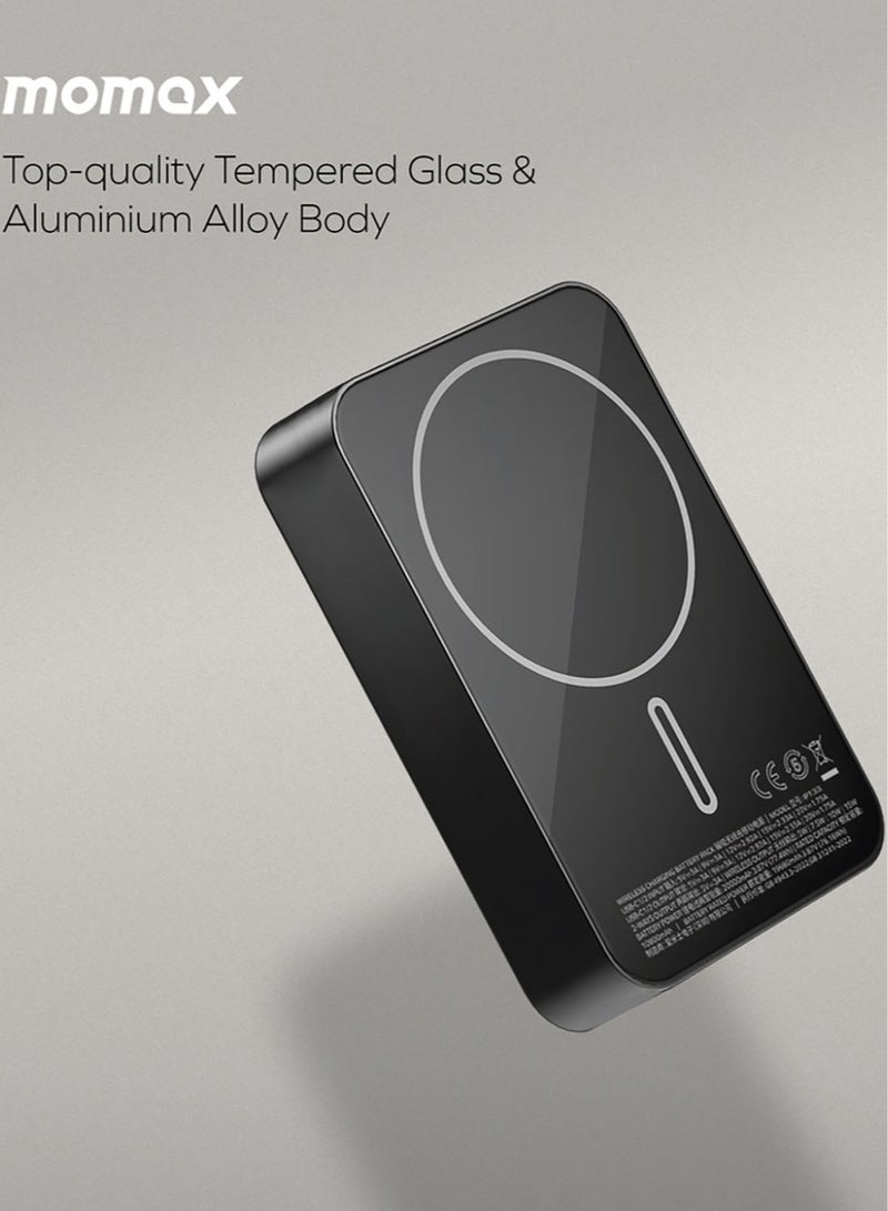 Momax مومكس كيو.ماج X2 20000 مللي أمبير ساعة بطارية لاسلكية مغناطيسية [الجيل الثاني] مخرج USB-C يصل إلى 35 واط PD - أسود - Image 5