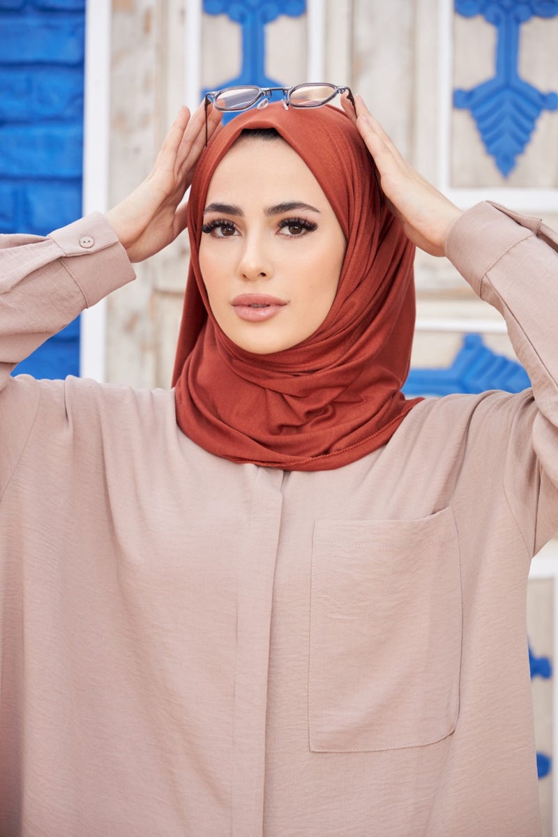 Naciye Sultan بلاط شال حجاب من القطن الممشط  - Image 4