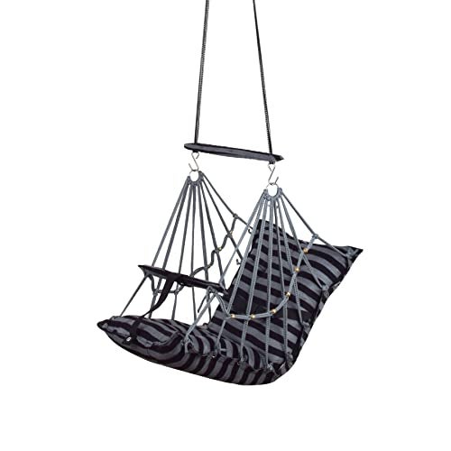 Sprointal® Cottone Baby Swing for Kids Baby's Children Folding and Washable1 to 5 Years with Safety Belt/Home,Garden Swing (Grey Line) - Image 2