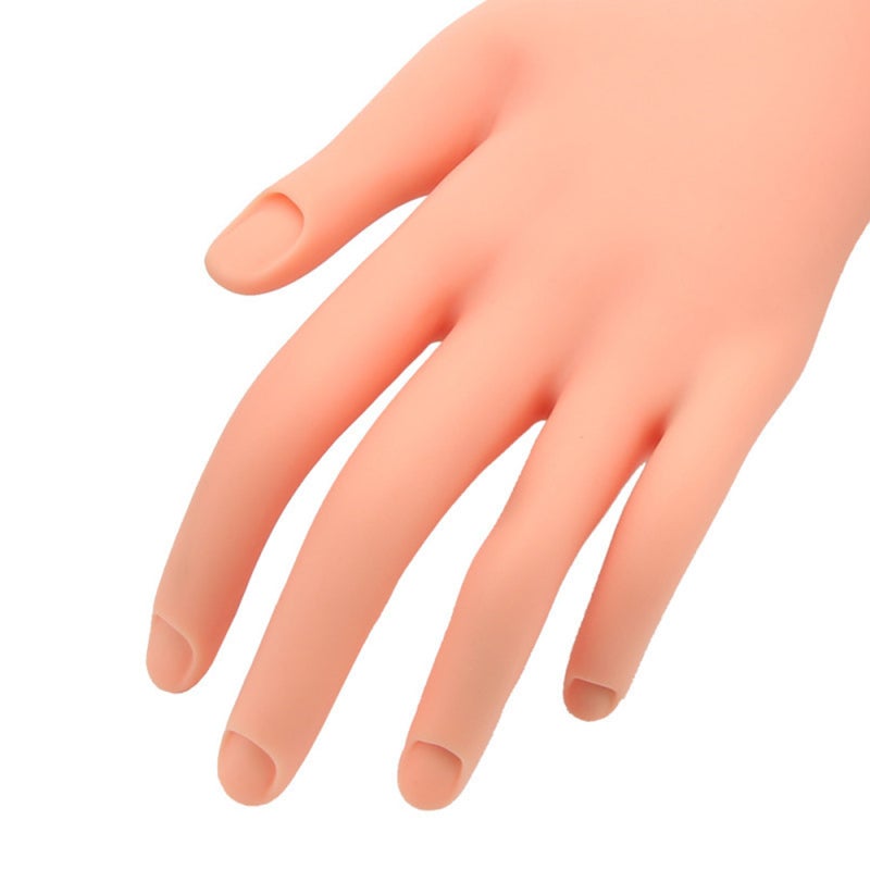 Nail Practice Hand: Beige PVC Soft Glue Flexible Fingers - Professional Manicure Training Tool for Manicure Lovers, Manicurists and Nail Art Beginners - Image 2